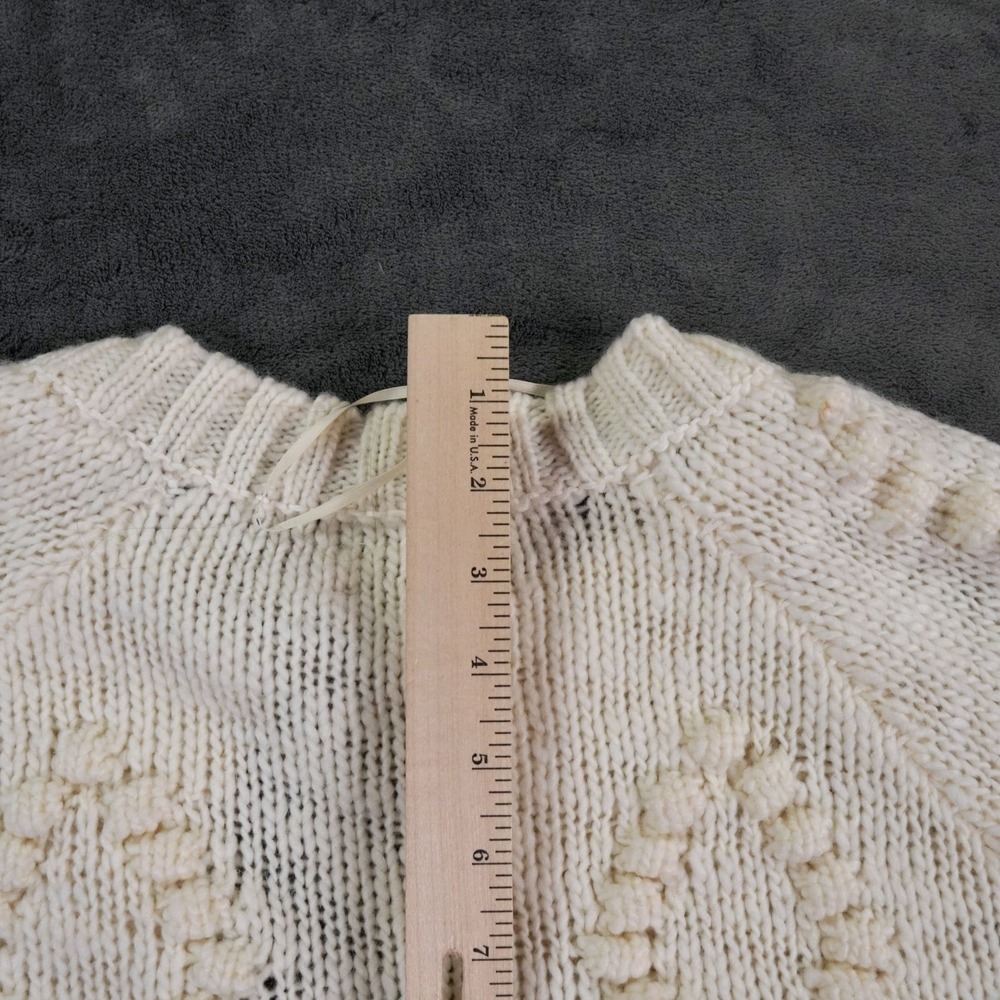 Lucky Brand Cardigan Women Small Chunky Knit Bobble Sleeve Open Front Wool Blend - Picture 11 of 13